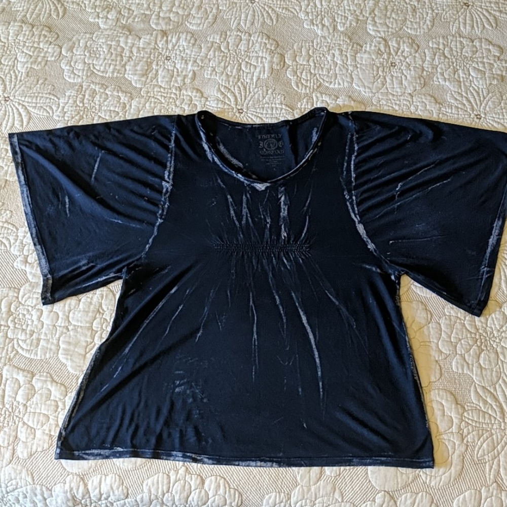 Blue Oversized Dolman Sleeve Tunic